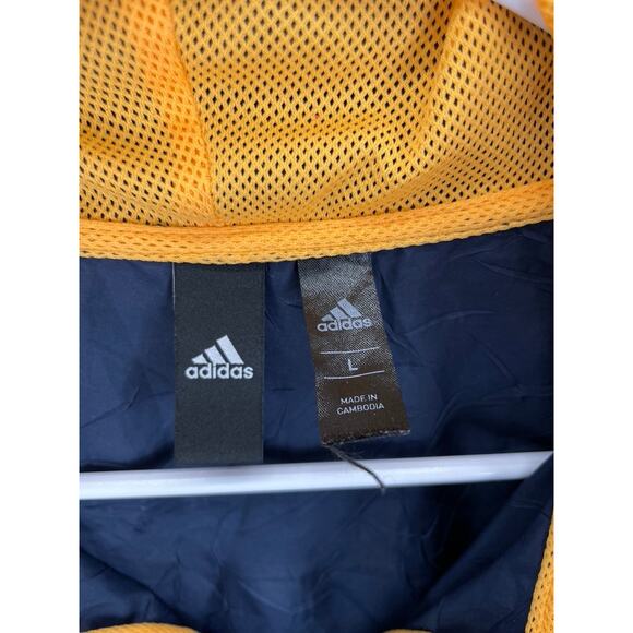 Adidas W.N.D. Primeblue Windbreaker Jacket Men’s Size L Black Full Zip Hooded - Picture 3 of 11